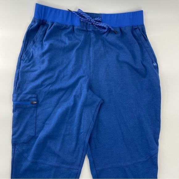 Jaanuu Men’s Ankle Zip Athletic Style Scrub Pants Royal Blue XL - Picture 3 of 9